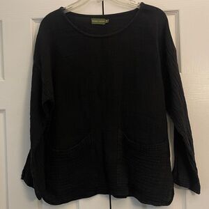Honest Cotton Black Waffle Weave Tunic size medium